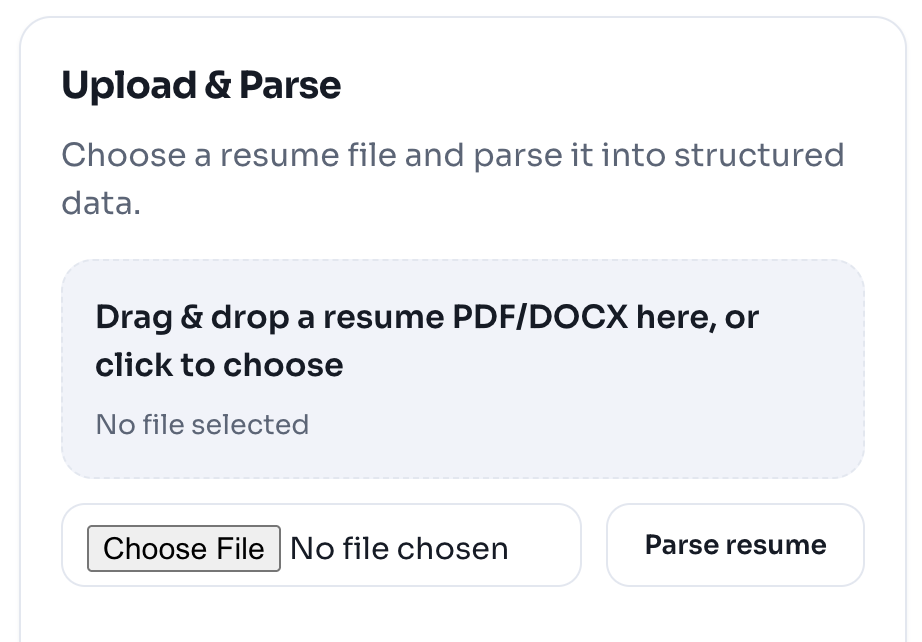 Upload and parse